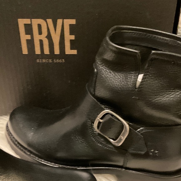 Frye Black Buckle Leather Boots - Picture 4 of 16